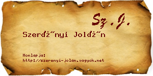 Szerényi Jolán névjegykártya