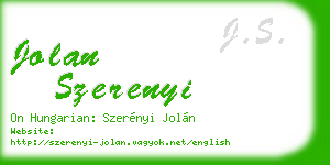 jolan szerenyi business card